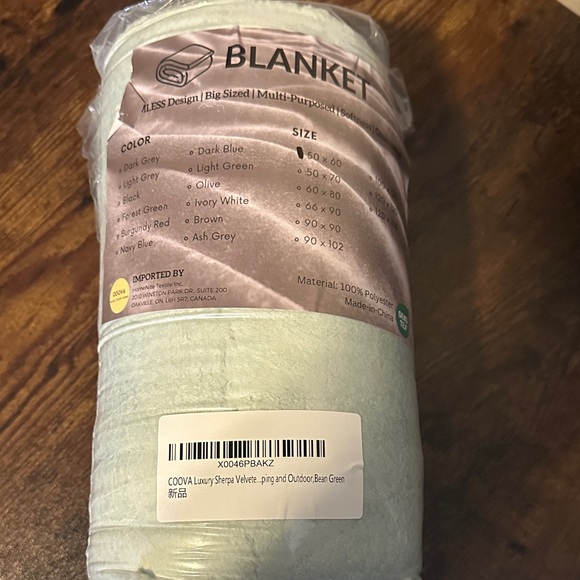 COOVA Soft Mint Green Textured Throw - Picture 5 of 7